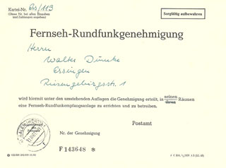 FS- und RF-Genehmigung